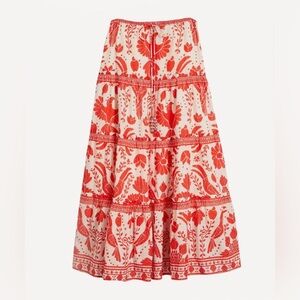 NEW Farm Rio Women's Jungle Flow Tiered Maxi-Skirt